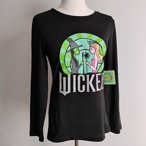 Wicked Black Long Sleeve Kids Tee Size 14 L